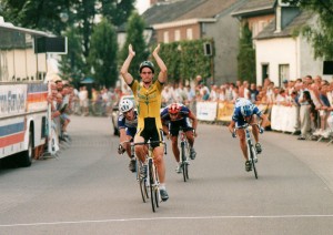 1995 Bergeijk. Finish winnaar Herold Dat (TVS)
